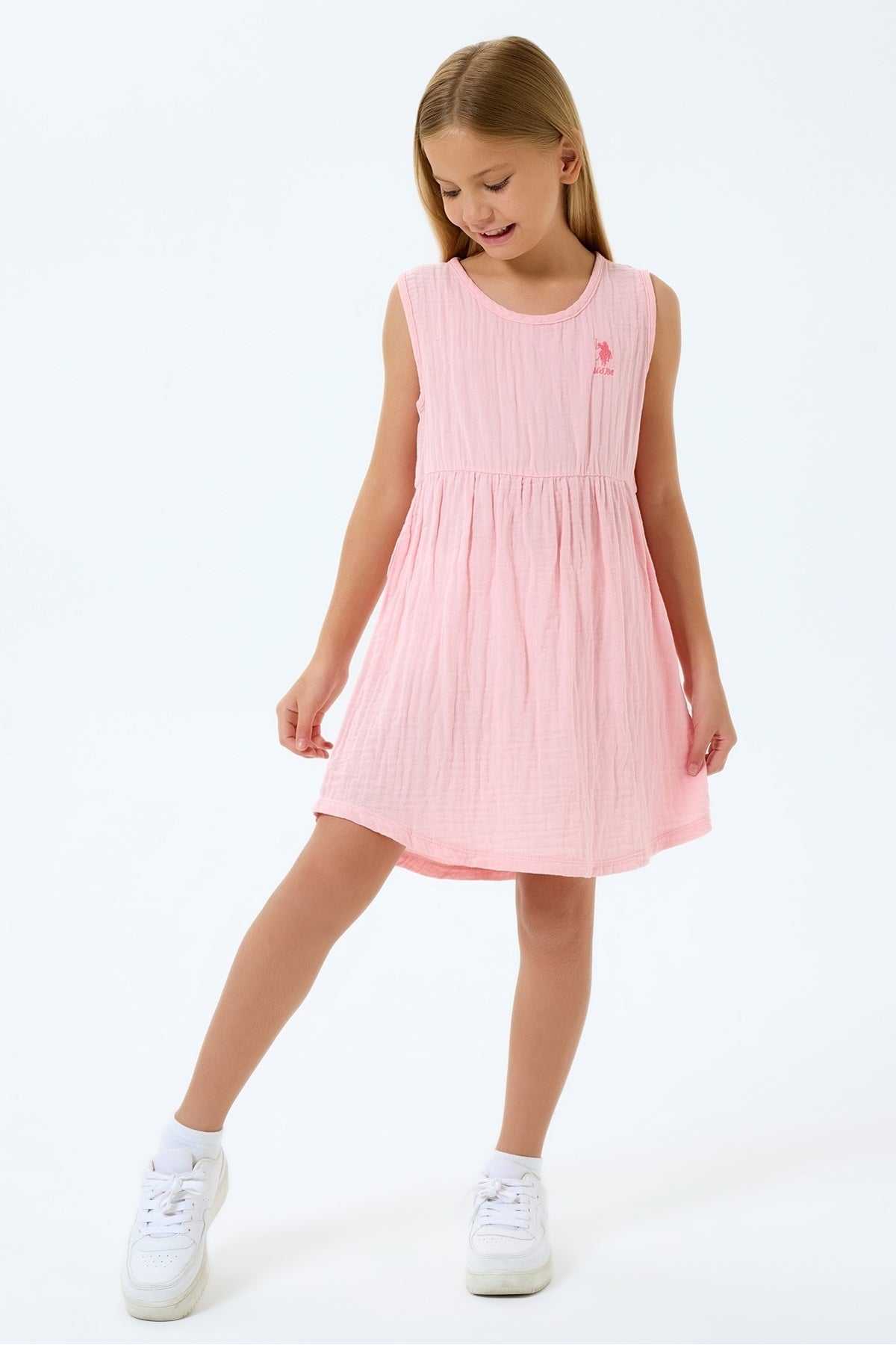 U.S. Polo Assn., Rochie cu broderie logo discreta