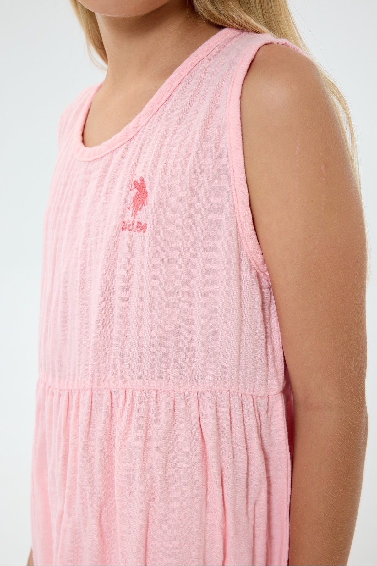 U.S. Polo Assn., Rochie cu broderie logo discreta