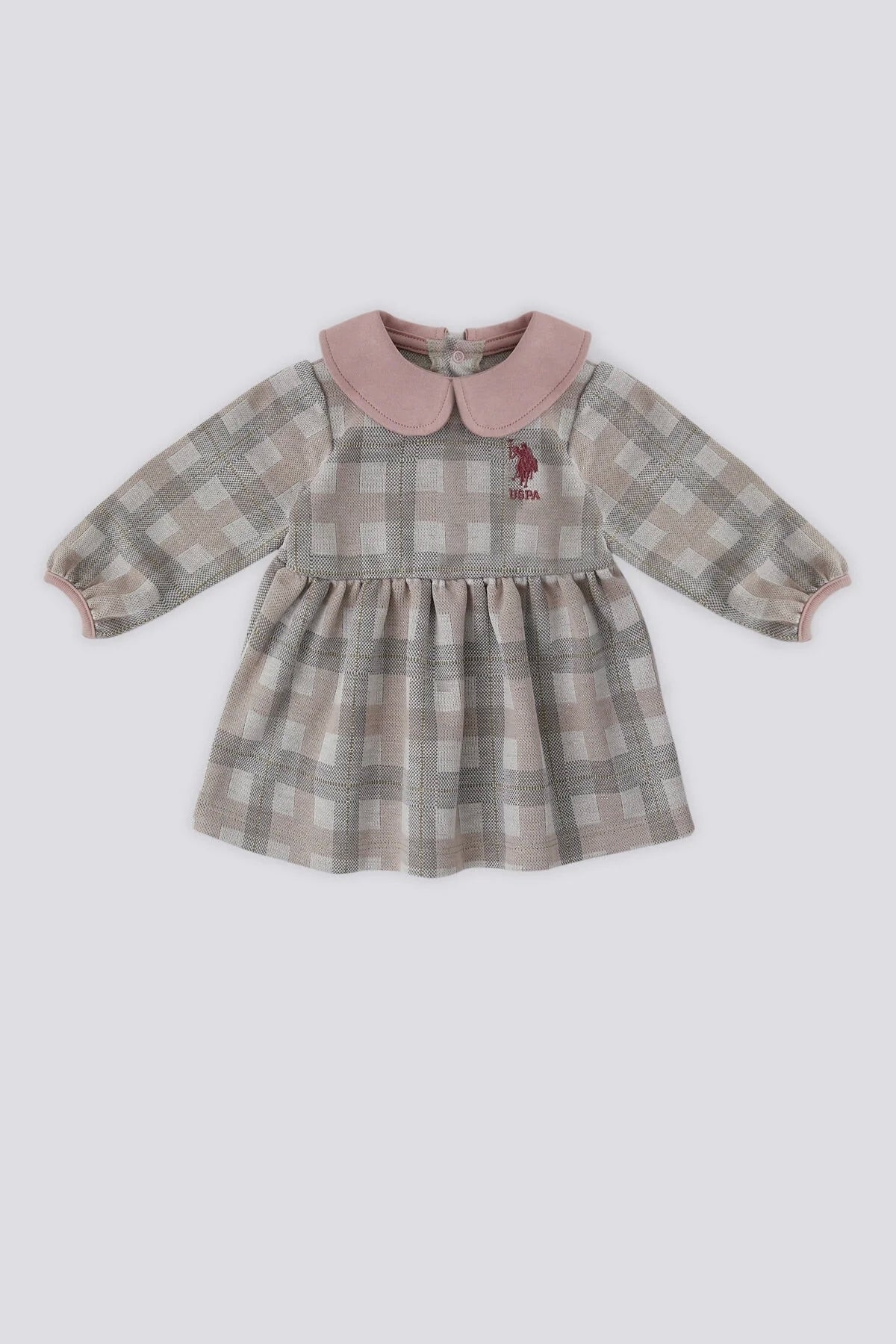 U.S. Polo Assn., Rochie in carouri cu guler