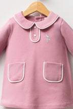 U.S. Polo Assn., Rochie scurta de bumbac cu maneci lungi