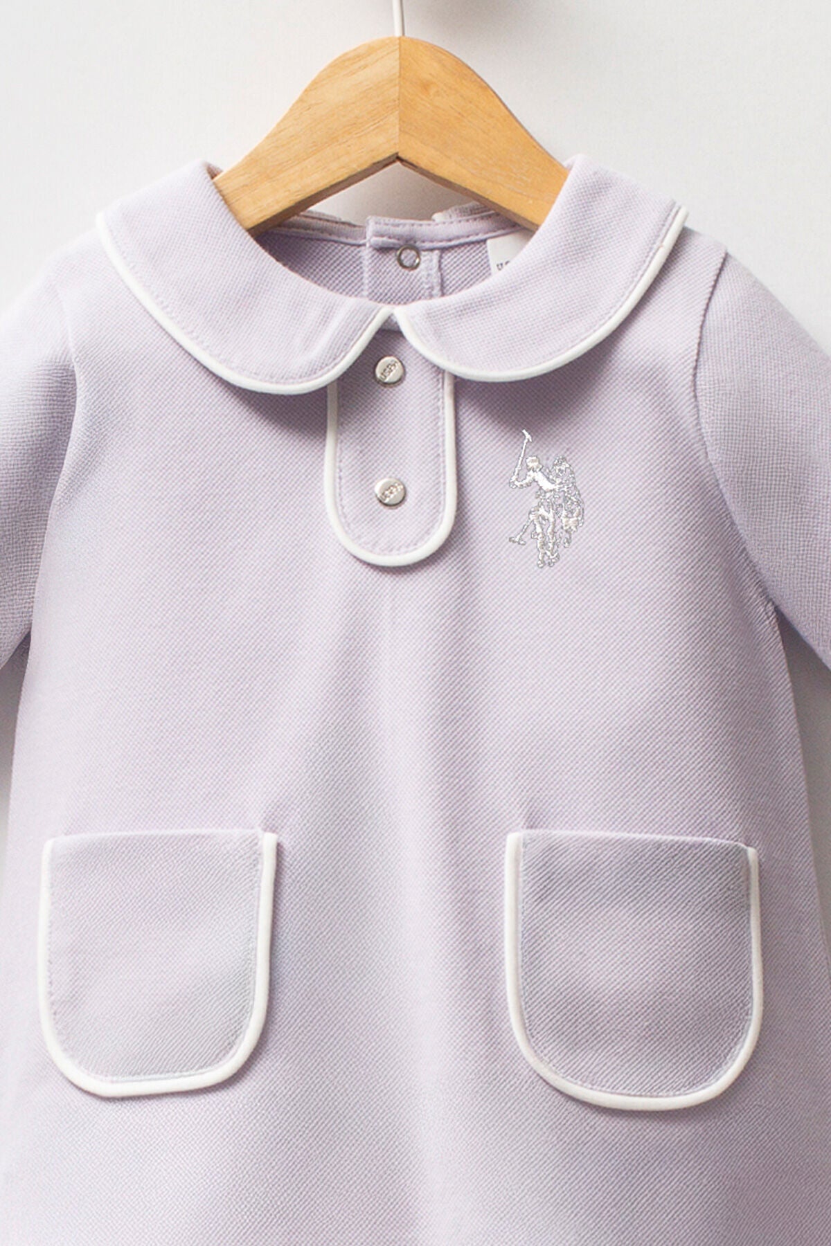 U.S. Polo Assn., Rochie scurta de bumbac cu maneci lungi