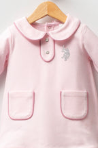 U.S. Polo Assn., Rochie scurta de bumbac cu maneci lungi