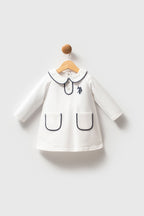 U.S. Polo Assn., Rochie scurta de bumbac cu maneci lungi