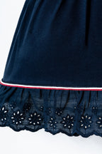 U.S. Polo Assn., Rochie evazata din amestec de bumbac cu logo