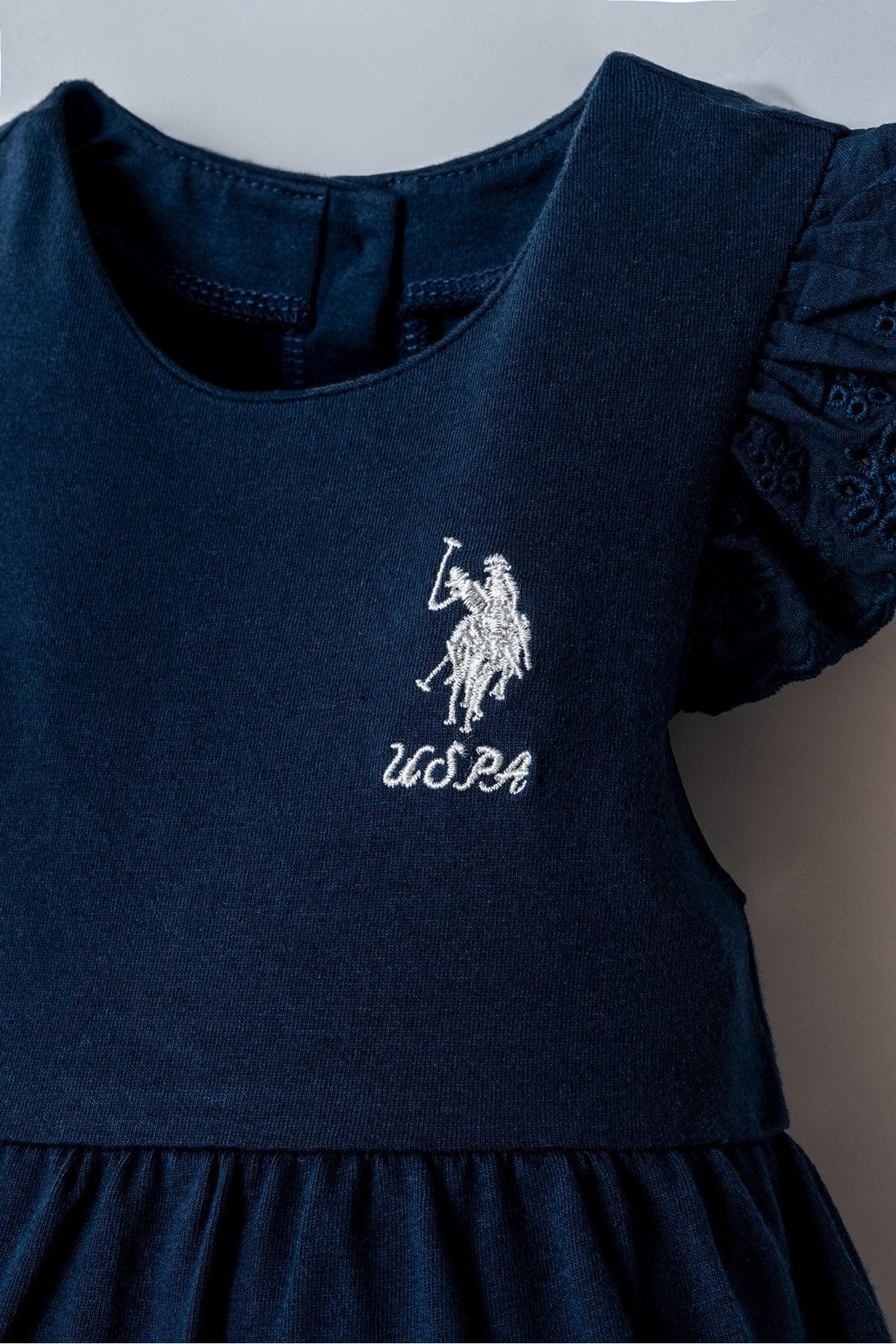 U.S. Polo Assn., Rochie evazata din amestec de bumbac cu logo