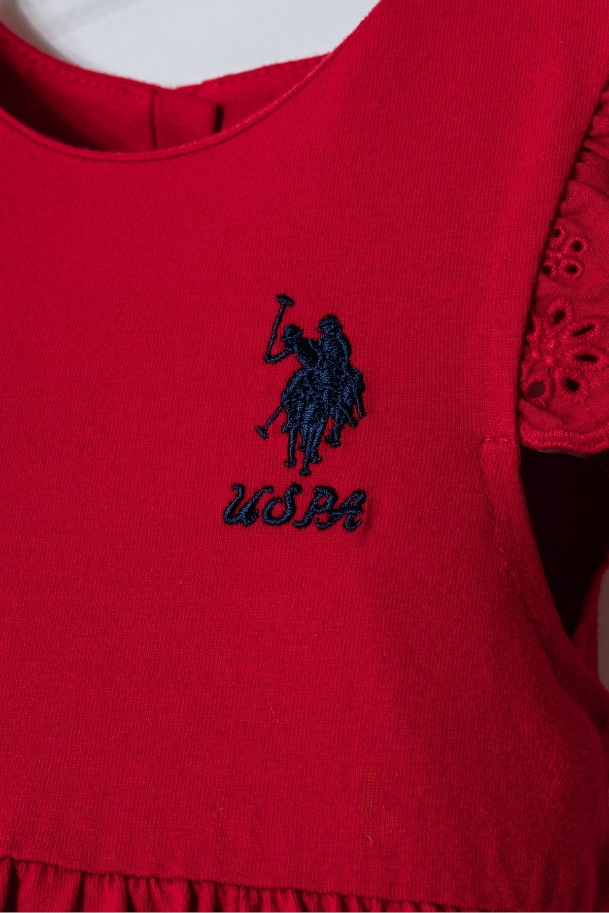 U.S. Polo Assn., Rochie evazata din amestec de bumbac cu logo