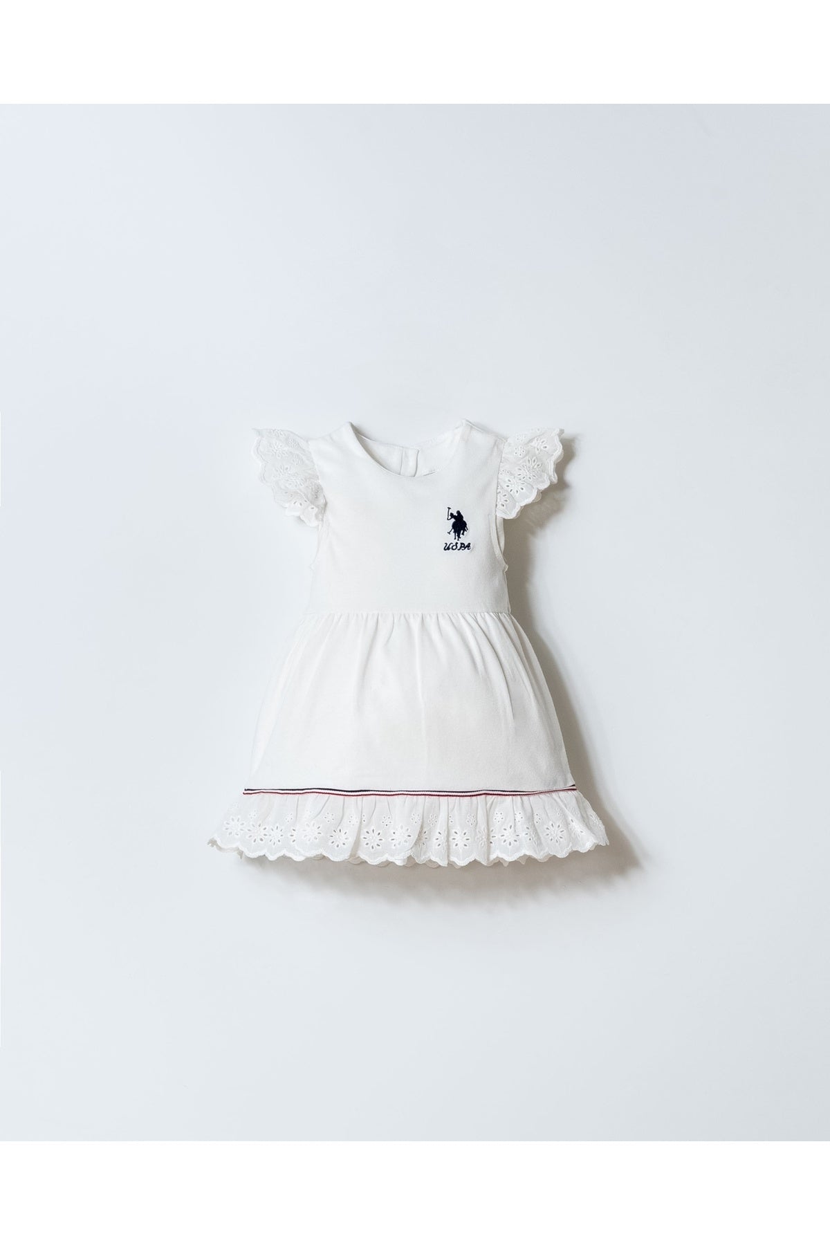 U.S. Polo Assn., Rochie evazata din amestec de bumbac cu logo