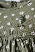 U.S. Polo Assn., Rochie cu maneca scurta si decolteu la baza gatului