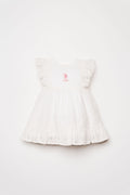 U.S. Polo Assn., Rochie din bumbac cu dantela sangallo