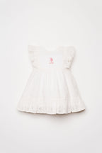 U.S. Polo Assn., Rochie din bumbac cu dantela sangallo