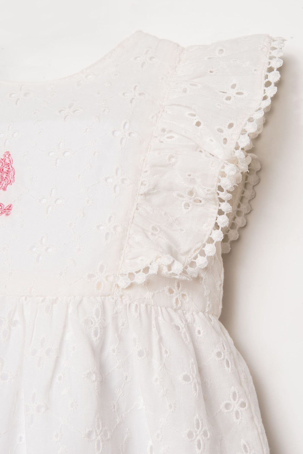 U.S. Polo Assn., Rochie din bumbac cu dantela sangallo