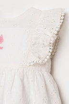 U.S. Polo Assn., Rochie din bumbac cu dantela sangallo