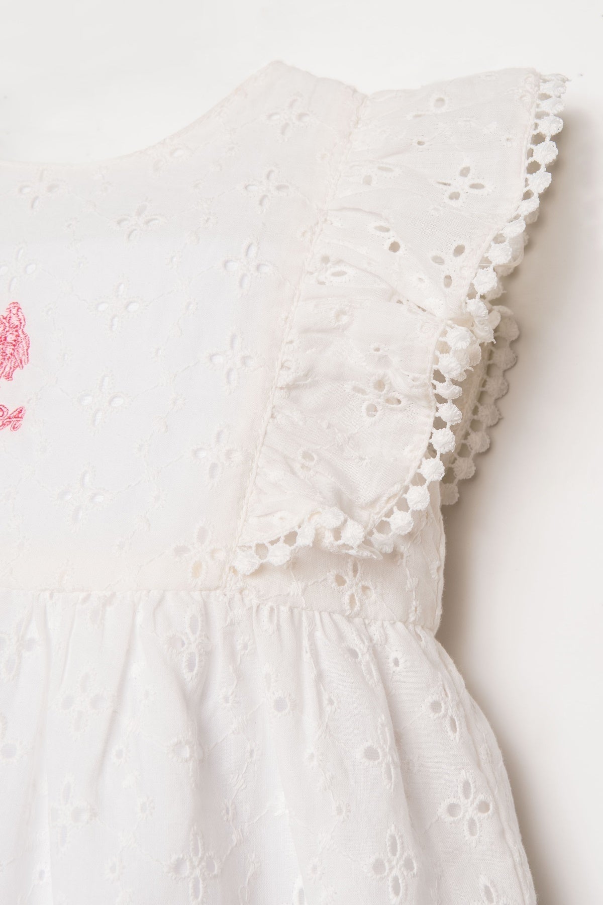 U.S. Polo Assn., Rochie din bumbac cu dantela sangallo