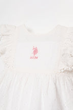 U.S. Polo Assn., Rochie din bumbac cu dantela sangallo