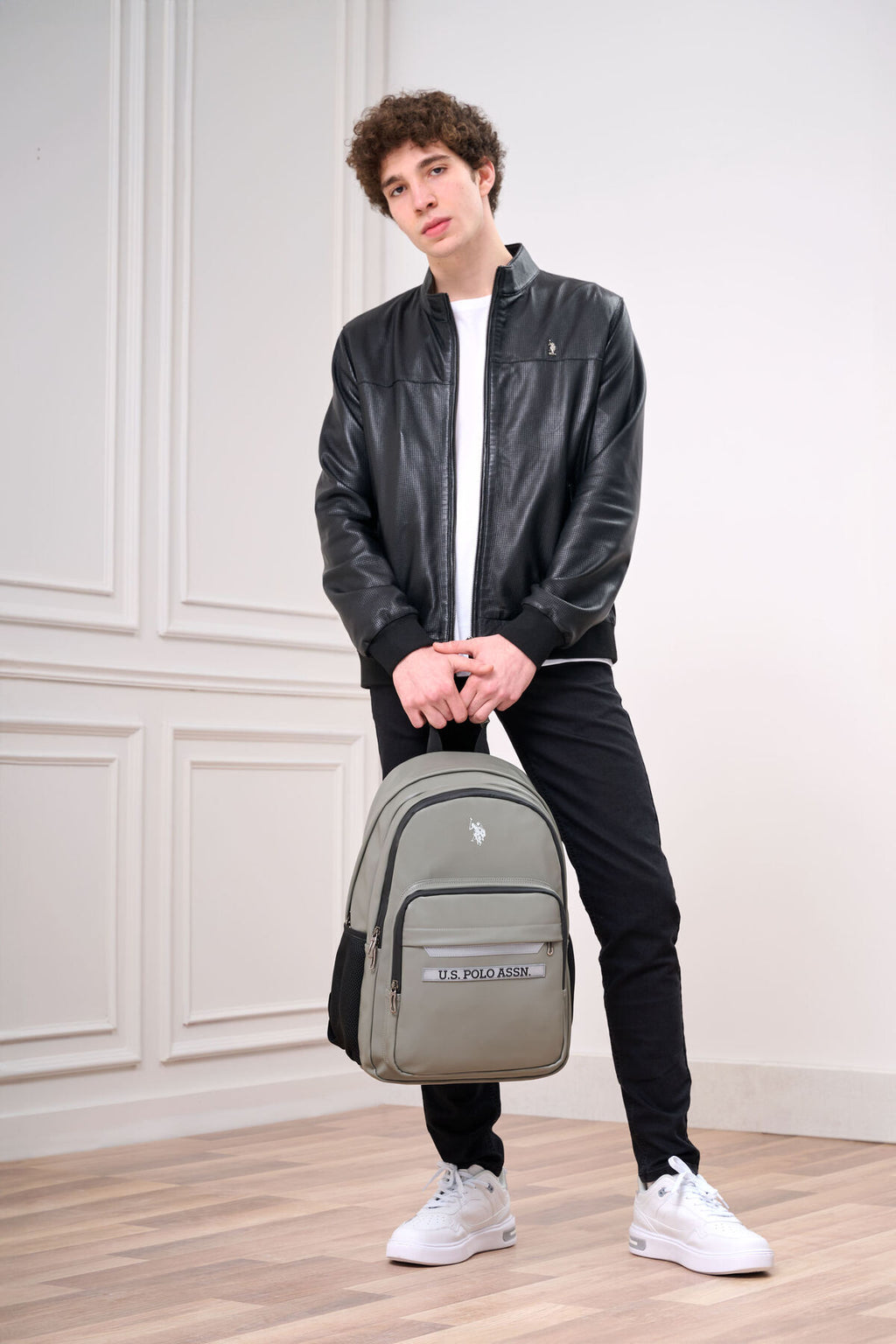 U.S. Polo Assn. Rucsac cu bretele ajustabile si compartimentat, design cu logo