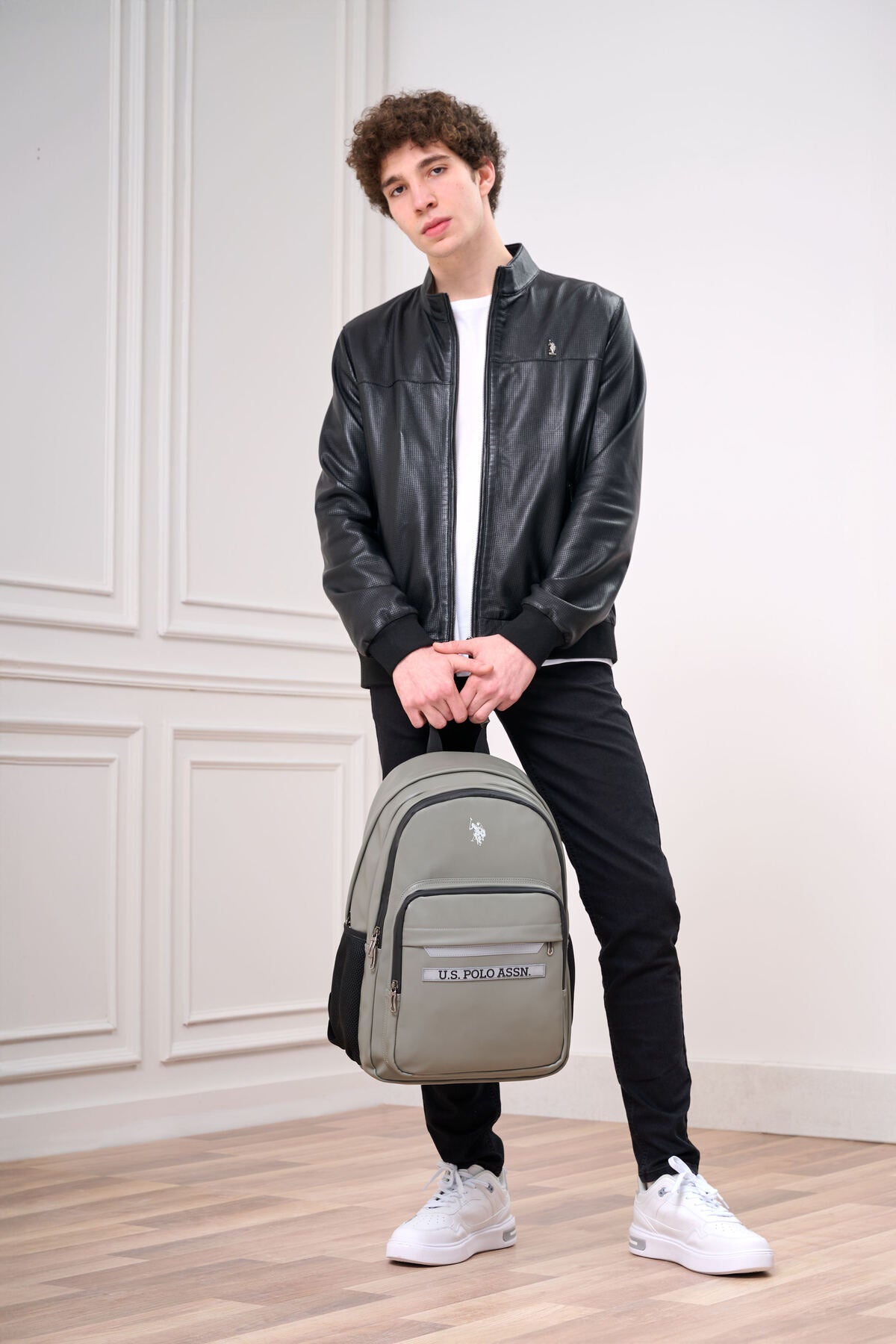 U.S. Polo Assn. Rucsac cu bretele ajustabile si compartimentat, design cu logo