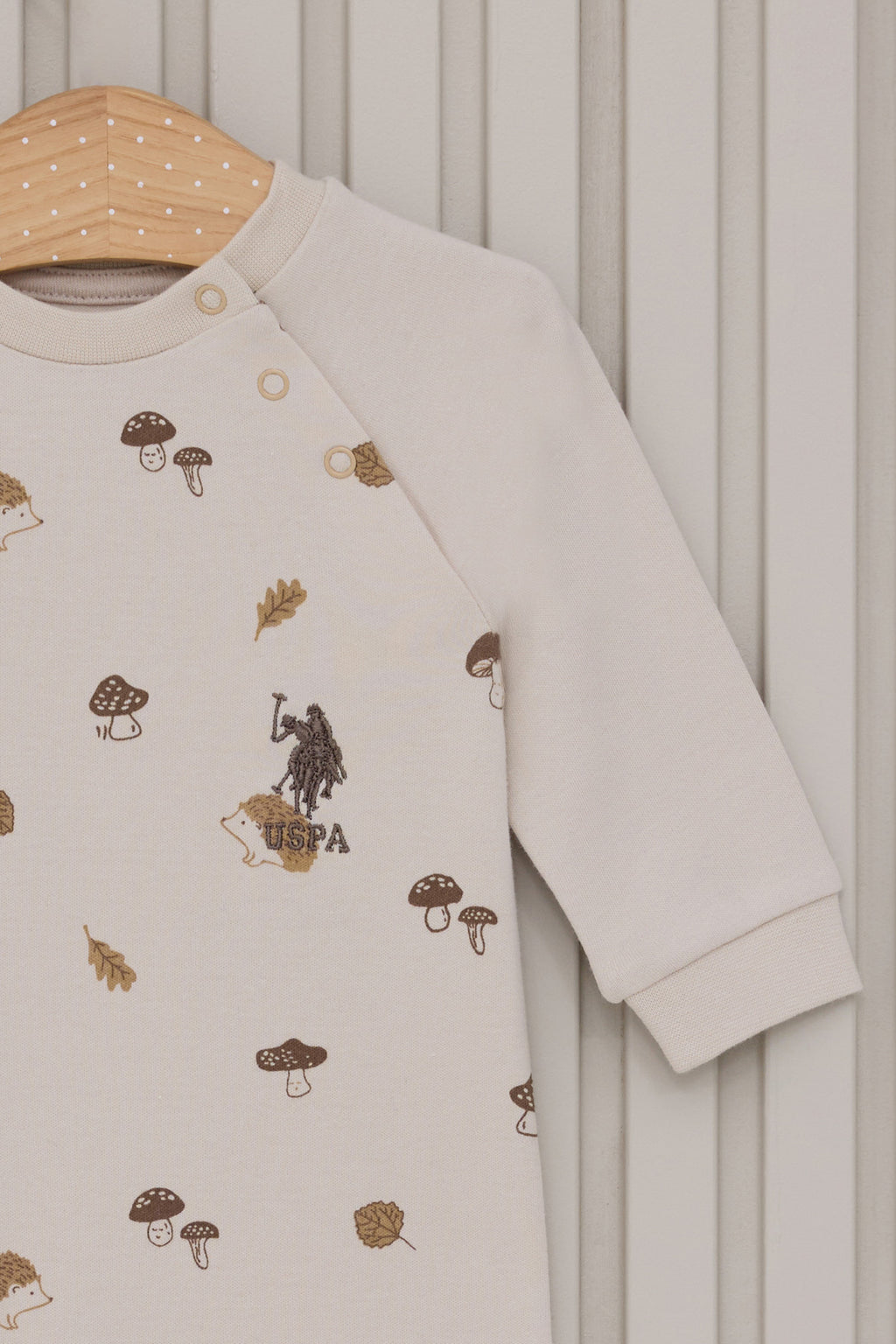 U.S. Polo Assn., Body de bumbac cu model si capse