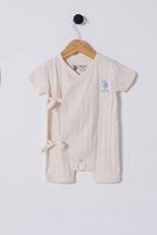 U.S. Polo Assn., Salopeta scurta cu logo brodat, Alb murdar, 68-74 CM