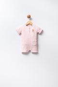U.S. Polo Assn., Salopeta de bumbac cu imprimeu, Roz pastel, Roz prafuit, 74-80 CM