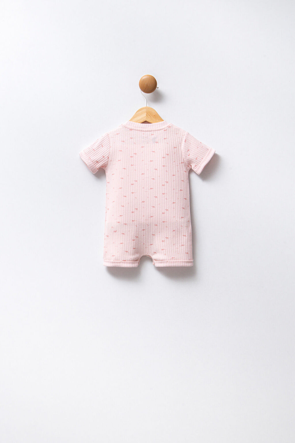 U.S. Polo Assn., Salopeta de bumbac cu imprimeu, Roz pastel, Roz prafuit, 74-80 CM