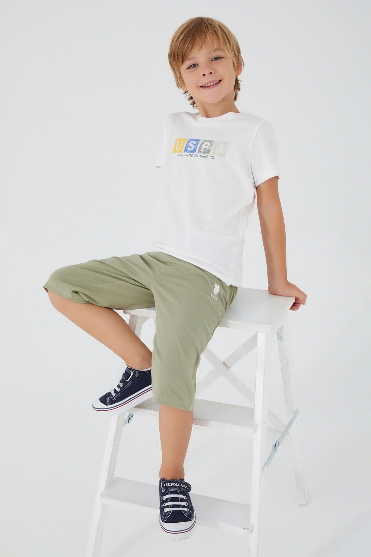 U.S. Polo Assn., Set de tricou cu imprimeu si pantaloni - 2 piese