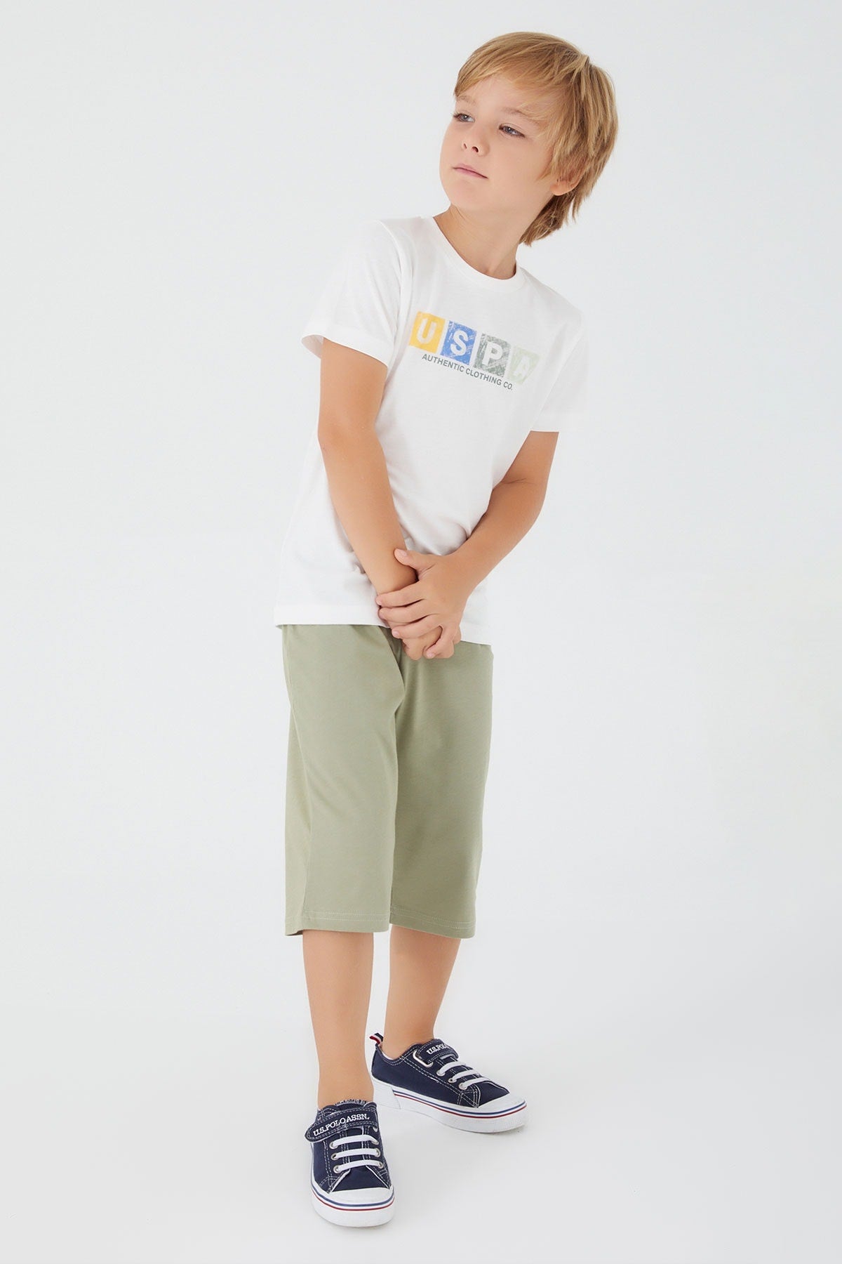 U.S. Polo Assn., Set de tricou cu imprimeu si pantaloni - 2 piese