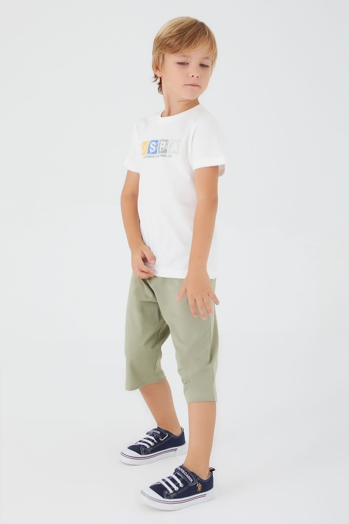 U.S. Polo Assn., Set de tricou cu imprimeu si pantaloni - 2 piese