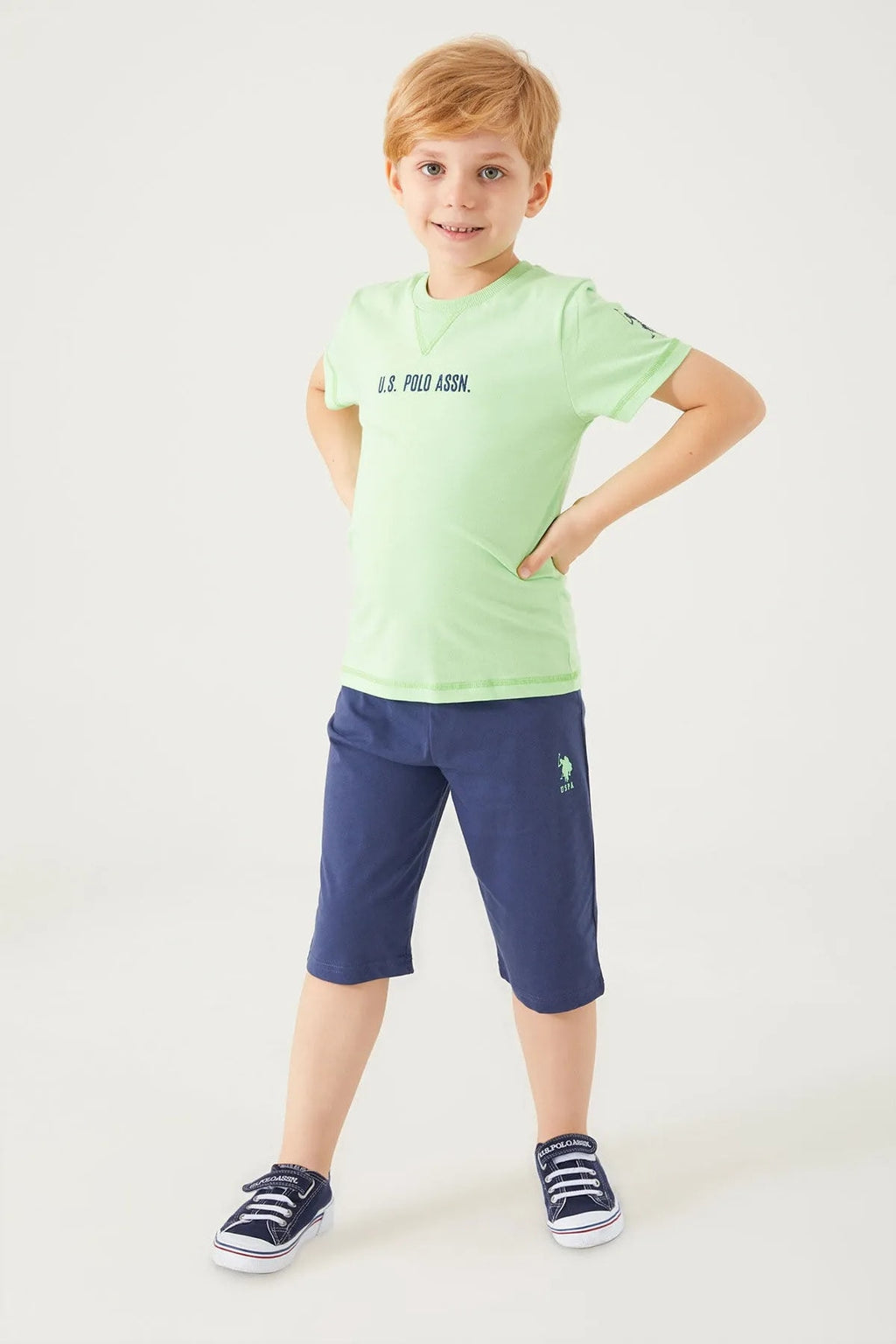 U.S. Polo Assn., Set doua piese din amestec de bumbac