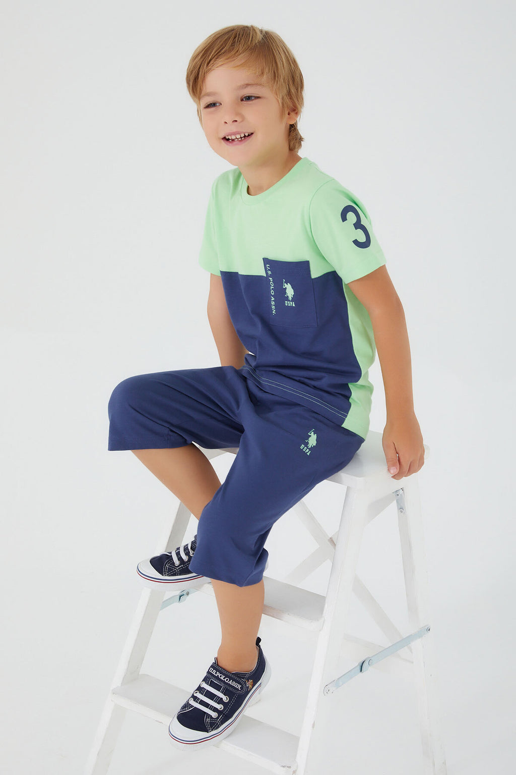 U.S. Polo Assn., Set doua piese din amestec de bumbac