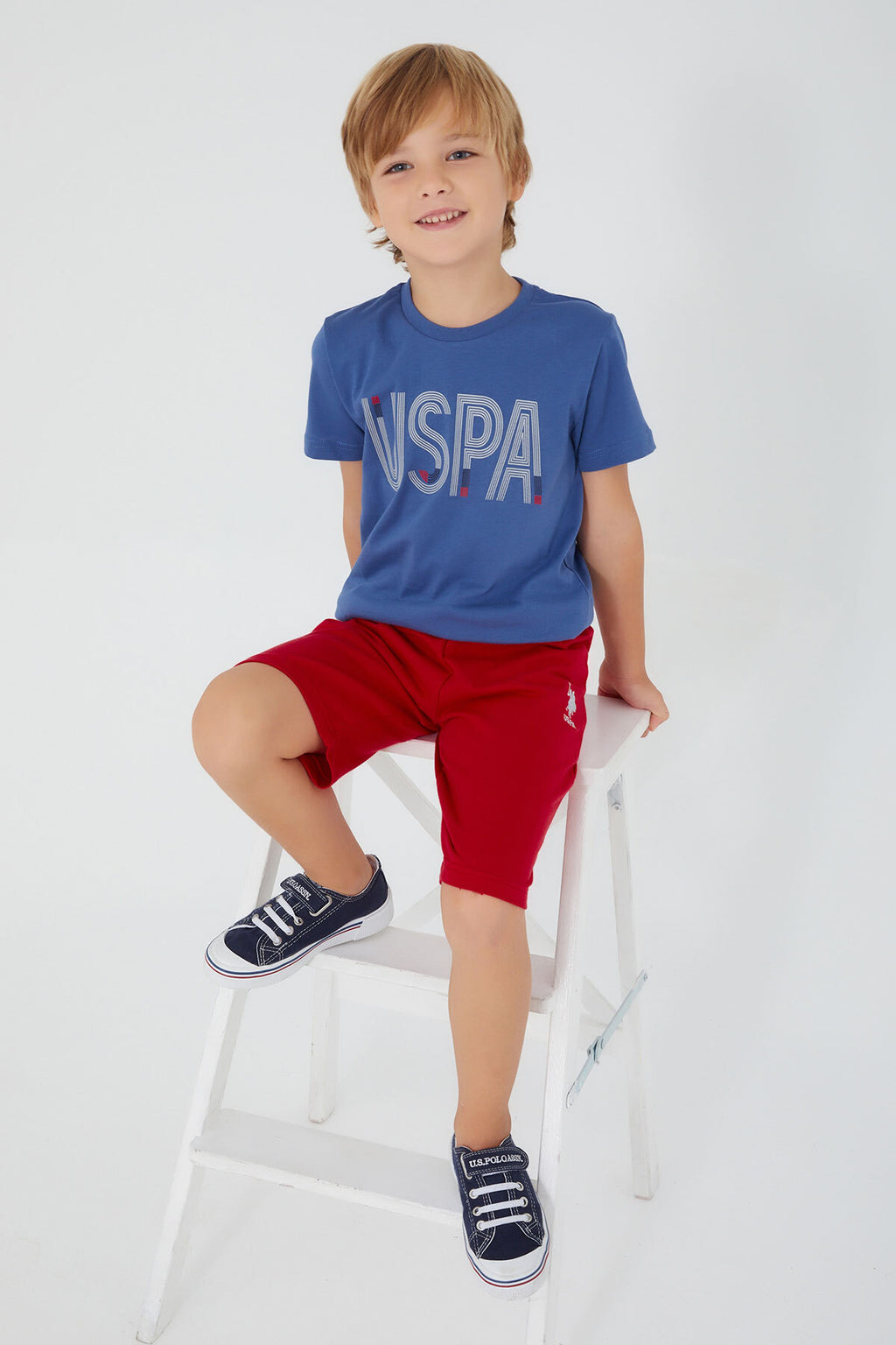 U.S. Polo Assn., Set de tricou si pantaloni cu logo - 2 piese