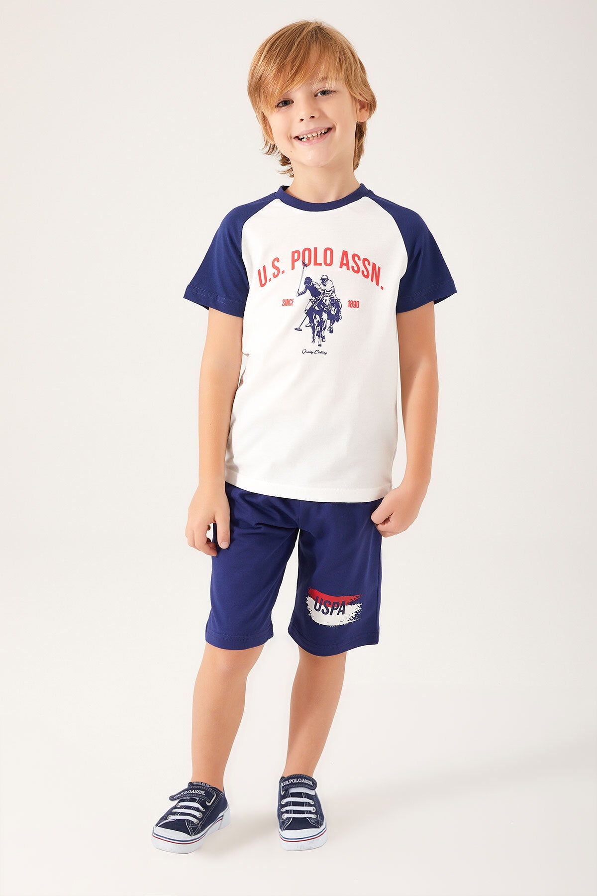 U.S. Polo Assn., Set doua piese din amestec de bumbac