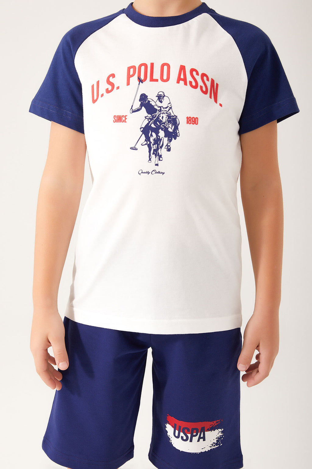 U.S. Polo Assn., Set doua piese din amestec de bumbac