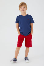 U.S. Polo Assn., Set de tricou de bumbac si pantaloni scurti