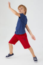 U.S. Polo Assn., Set de tricou de bumbac si pantaloni scurti