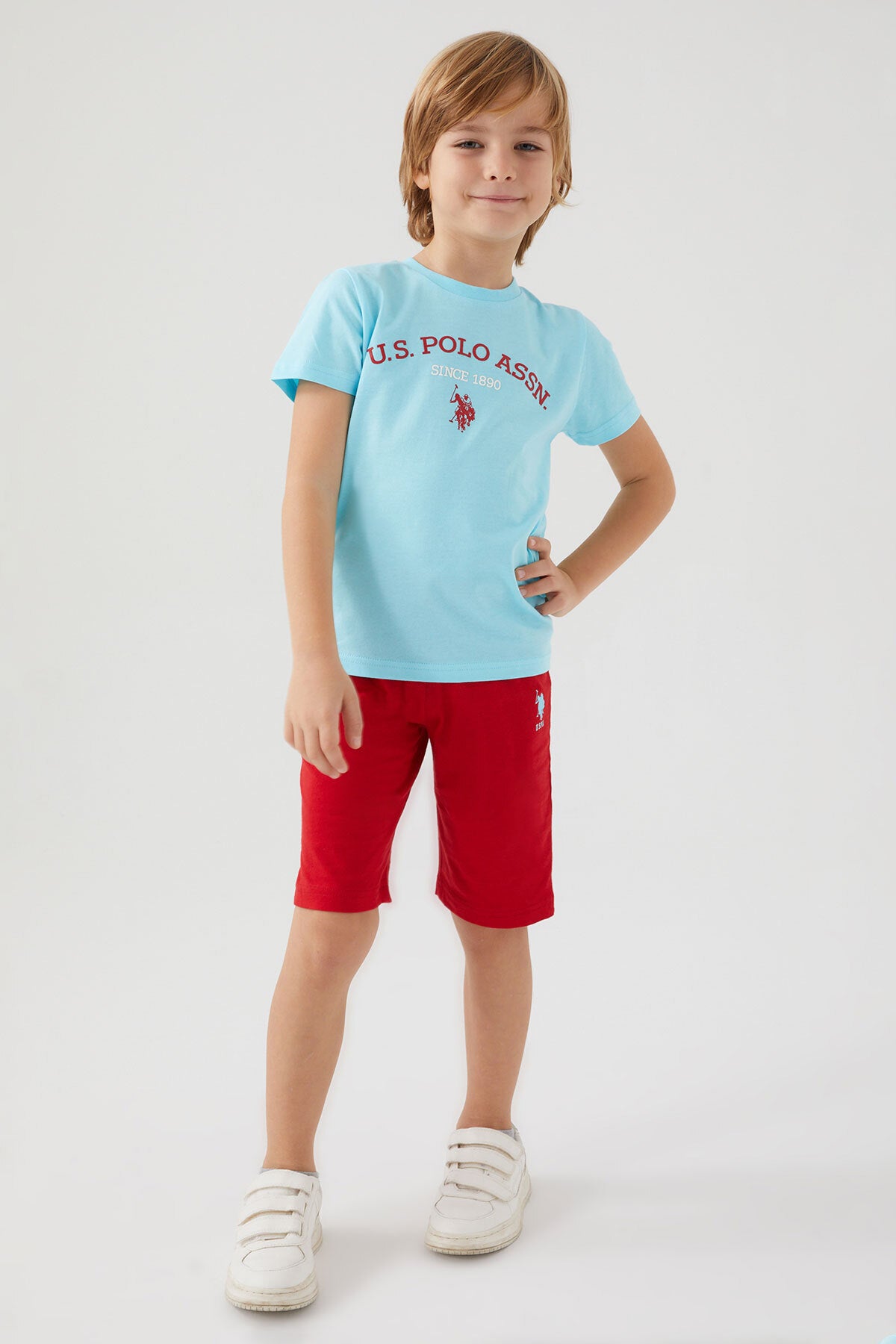 U.S. Polo Assn., Set doua piese din amestec de bumbac
