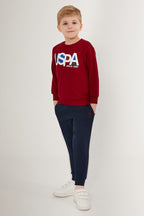 U.S. Polo Assn., Trening cu imprimeu logo, Albastru ultramarin, Rosu inchis, 152-158 CM