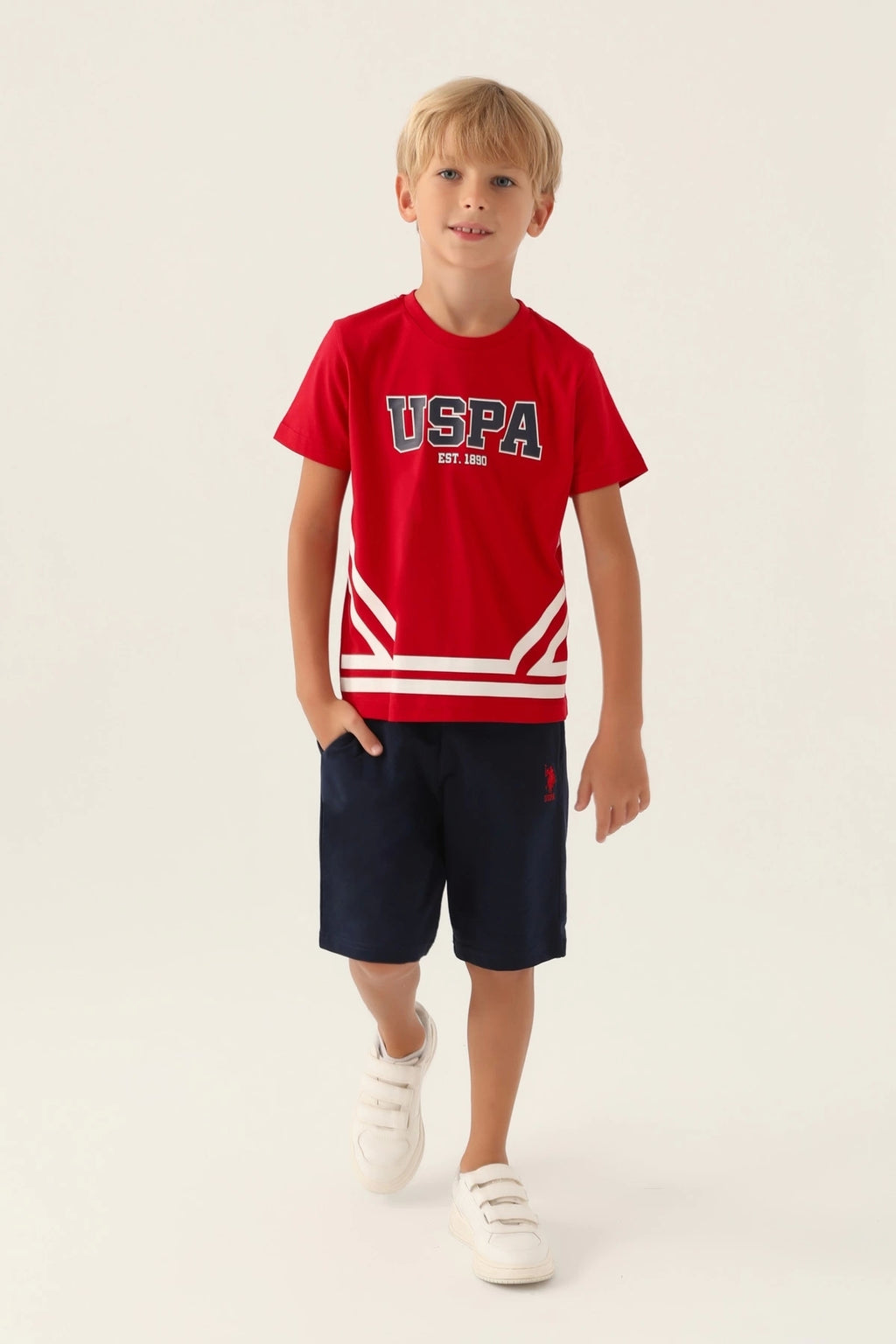 U.S. Polo Assn., Set doua piese din amestec de bumbac