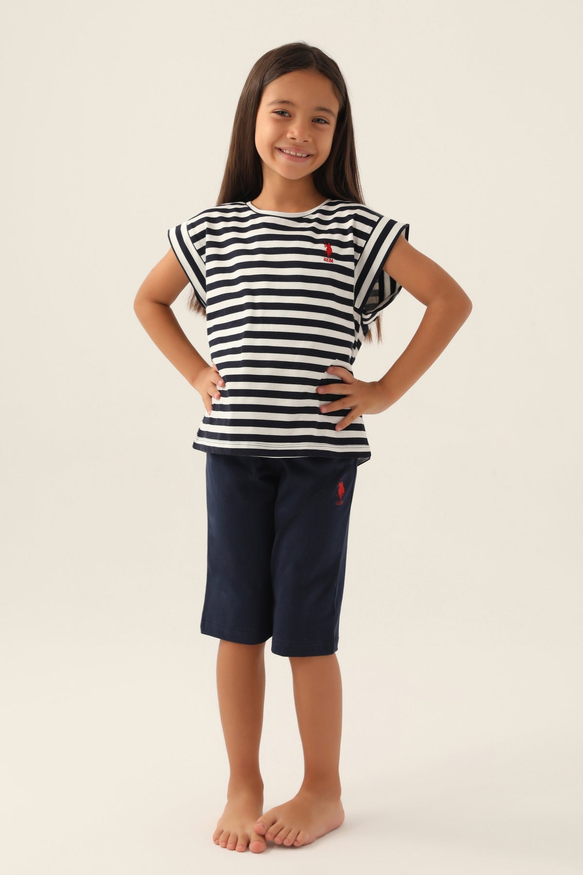U.S. Polo Assn., Pijama de bumbac cu dungi