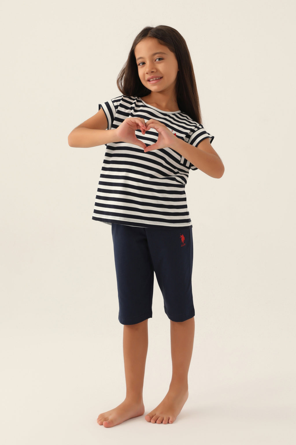 U.S. Polo Assn., Pijama de bumbac cu dungi