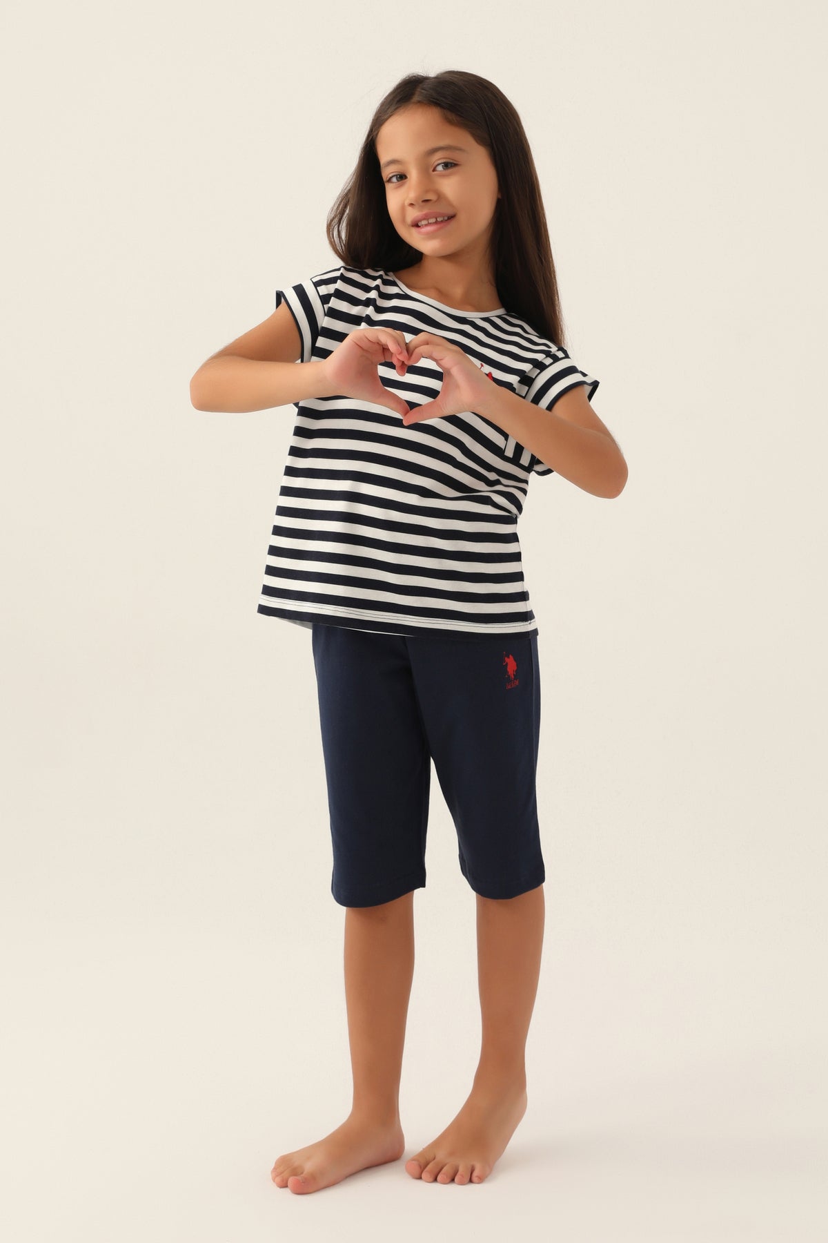 U.S. Polo Assn., Pijama de bumbac cu dungi