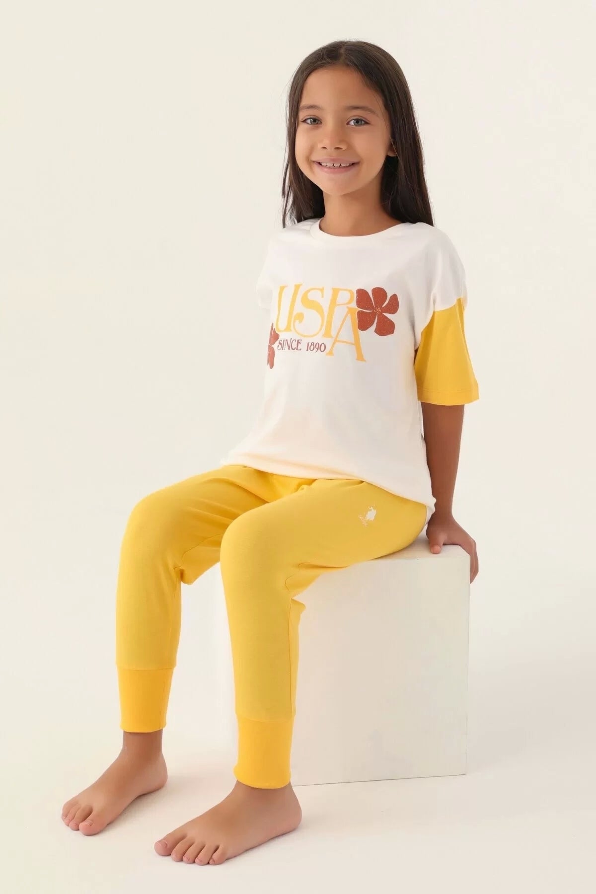 U.S. Polo Assn., Set de tricou cu logo si pantaloni