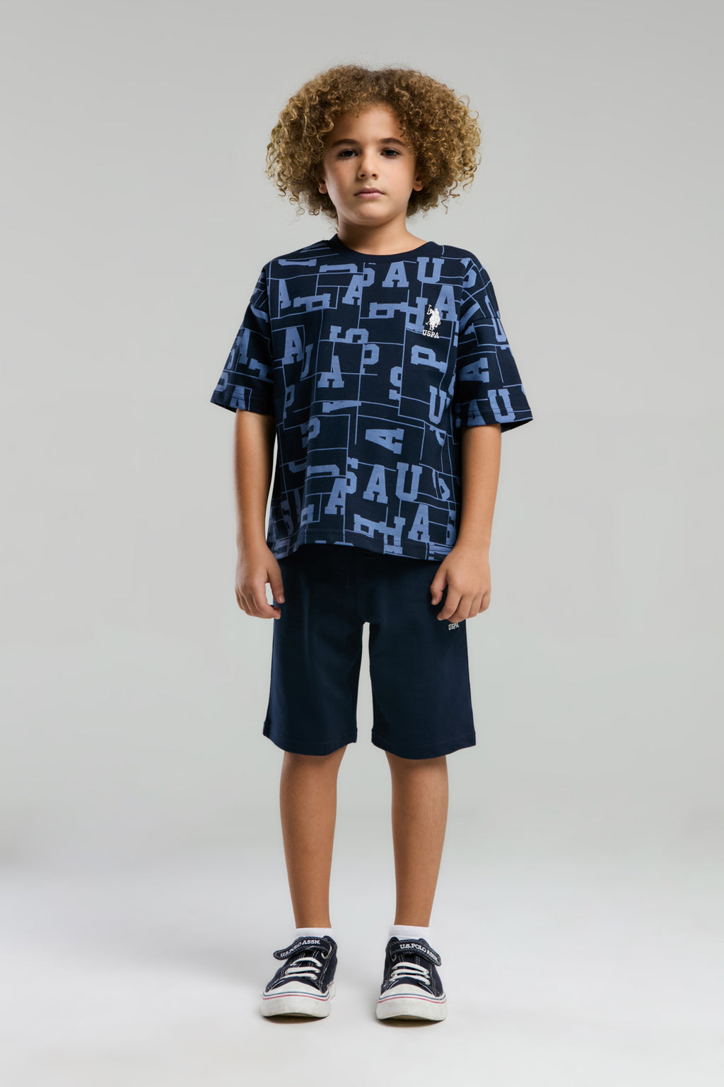 U.S. Polo Assn., Set doua piese din amestec de bumbac