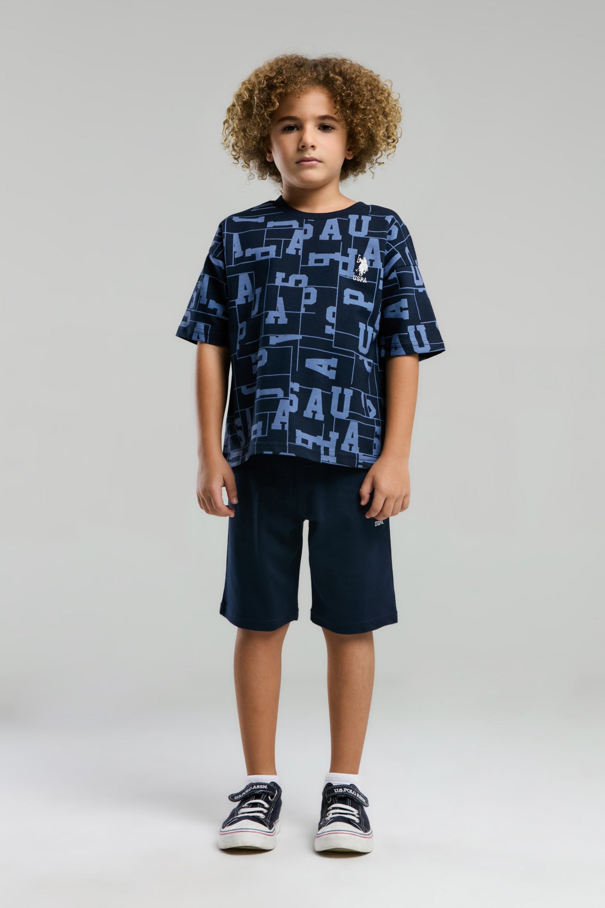U.S. Polo Assn., Set doua piese din amestec de bumbac