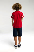 U.S. Polo Assn., Set de tricou din bumbac si pantaloni scurti cu logo - 2 Piese