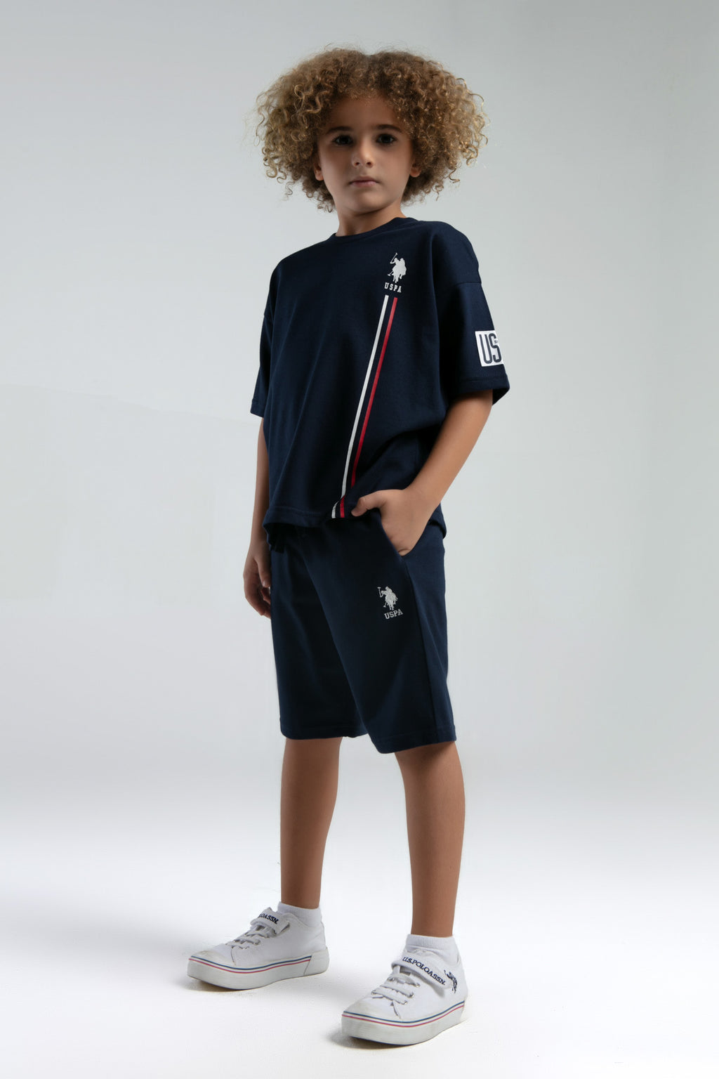 U.S. Polo Assn., Set doua piese din amestec de bumbac