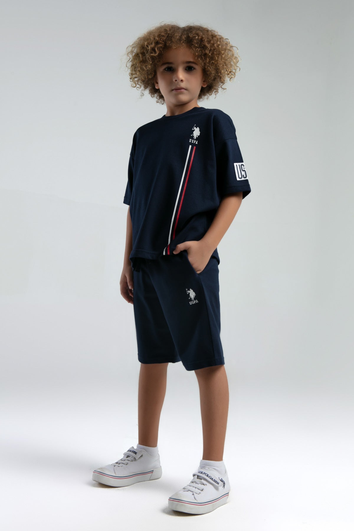 U.S. Polo Assn., Set doua piese din amestec de bumbac