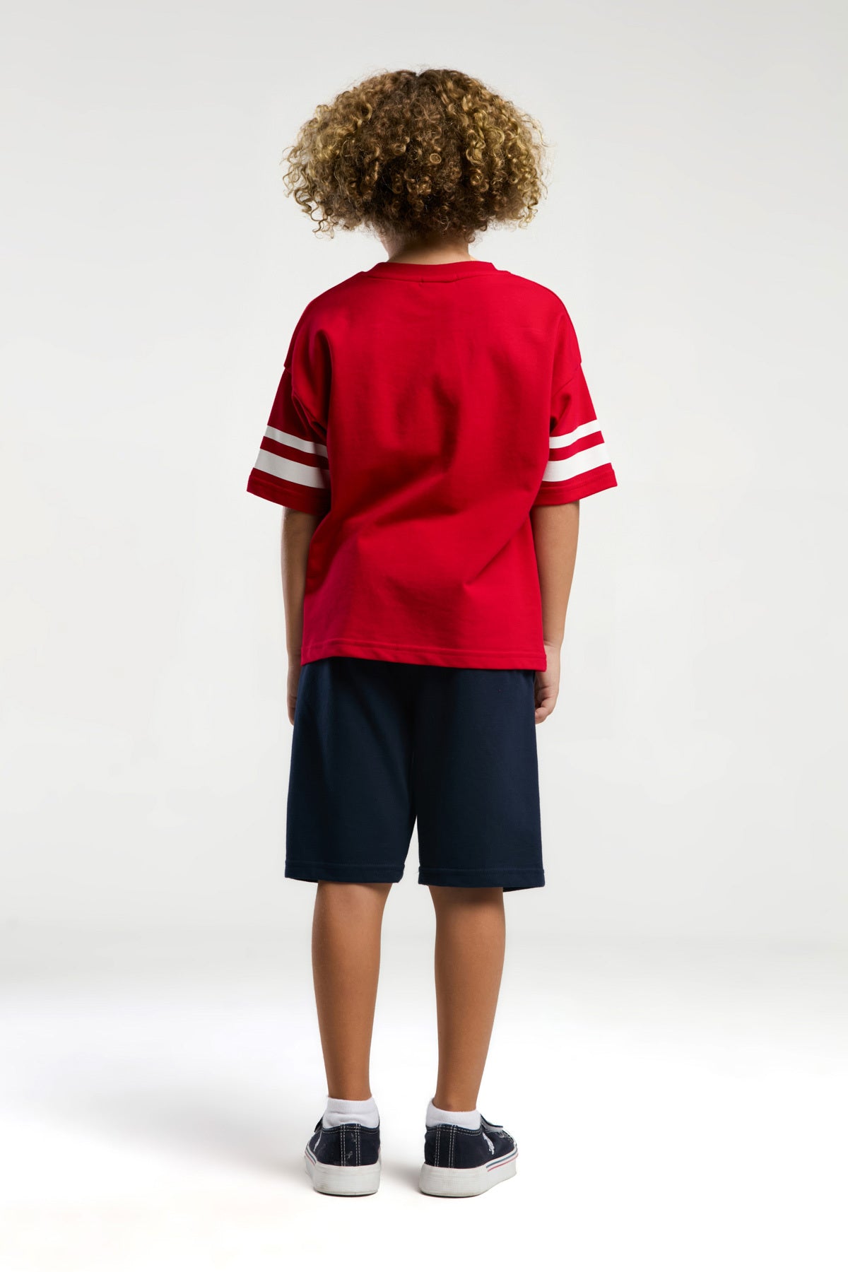 U.S. Polo Assn., Set de tricou de bumbac si pantaloni scurti cu imprimeu logo - 2 piese