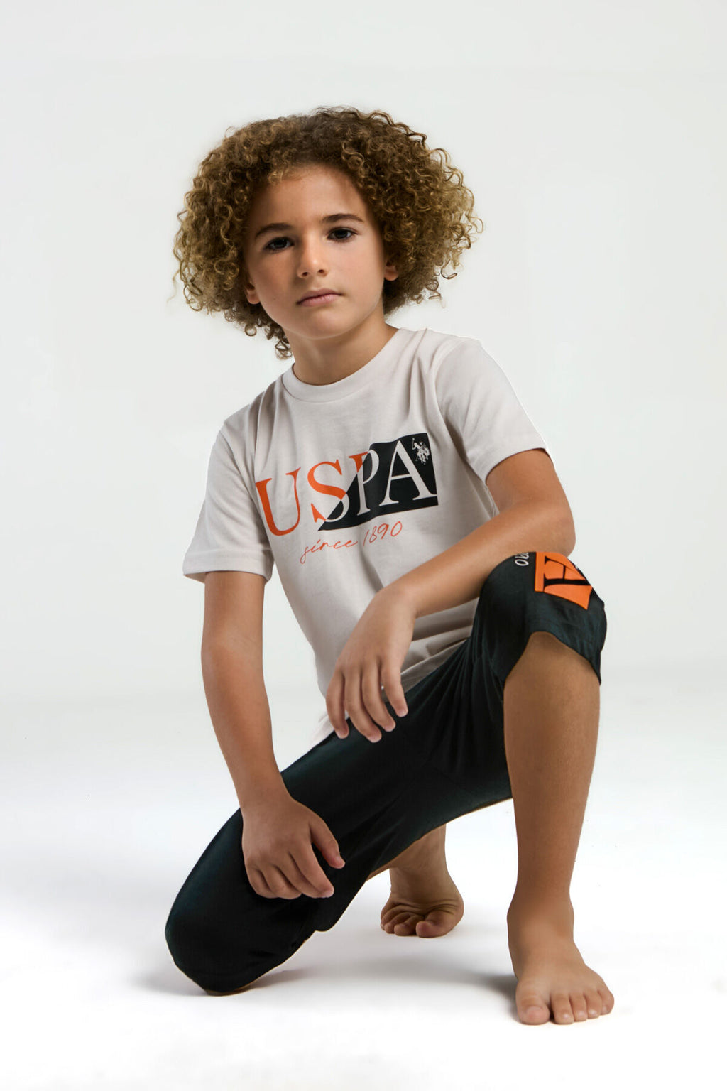 U.S. Polo Assn., Set de tricou de bumbac si pantaloni scurti - 2 piese