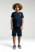U.S. Polo Assn., Set de tricou din bumbac si pantaloni scurti cu logo discret