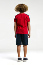 U.S. Polo Assn., Set de tricou din bumbac si pantaloni scurti cu logo discret